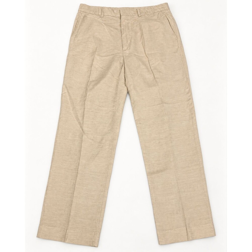 Alfani 34/32 Linen Rayon Blend Pants Beige Flat Front Made Egypt